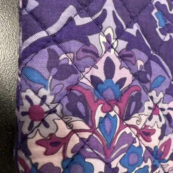 Vera Bradley Zip ID Coin Change‎ Keychain Small Wallet Purple Floral - Picture 2 of 7
